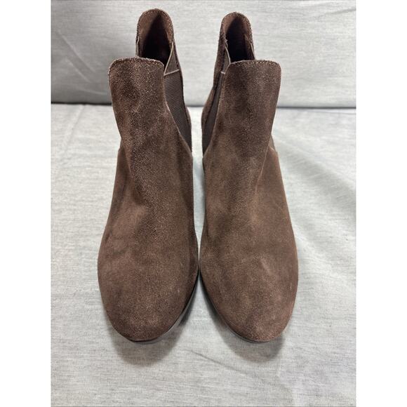 Crocs Dual Comfort Leigh Ankle Boot Women's Espresso Brown Suede Wedge Heel Sz 8 - Picture 8 of 10